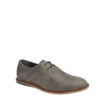 Grey 'Burley' mens flat lace up shoes